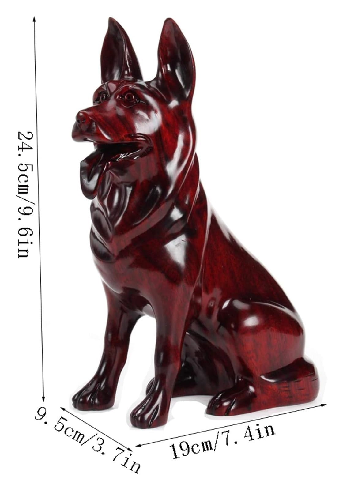 Amazon.co.jp: 彫刻の卓上像 富中国の干支犬の彫刻装飾木製赤犬装飾