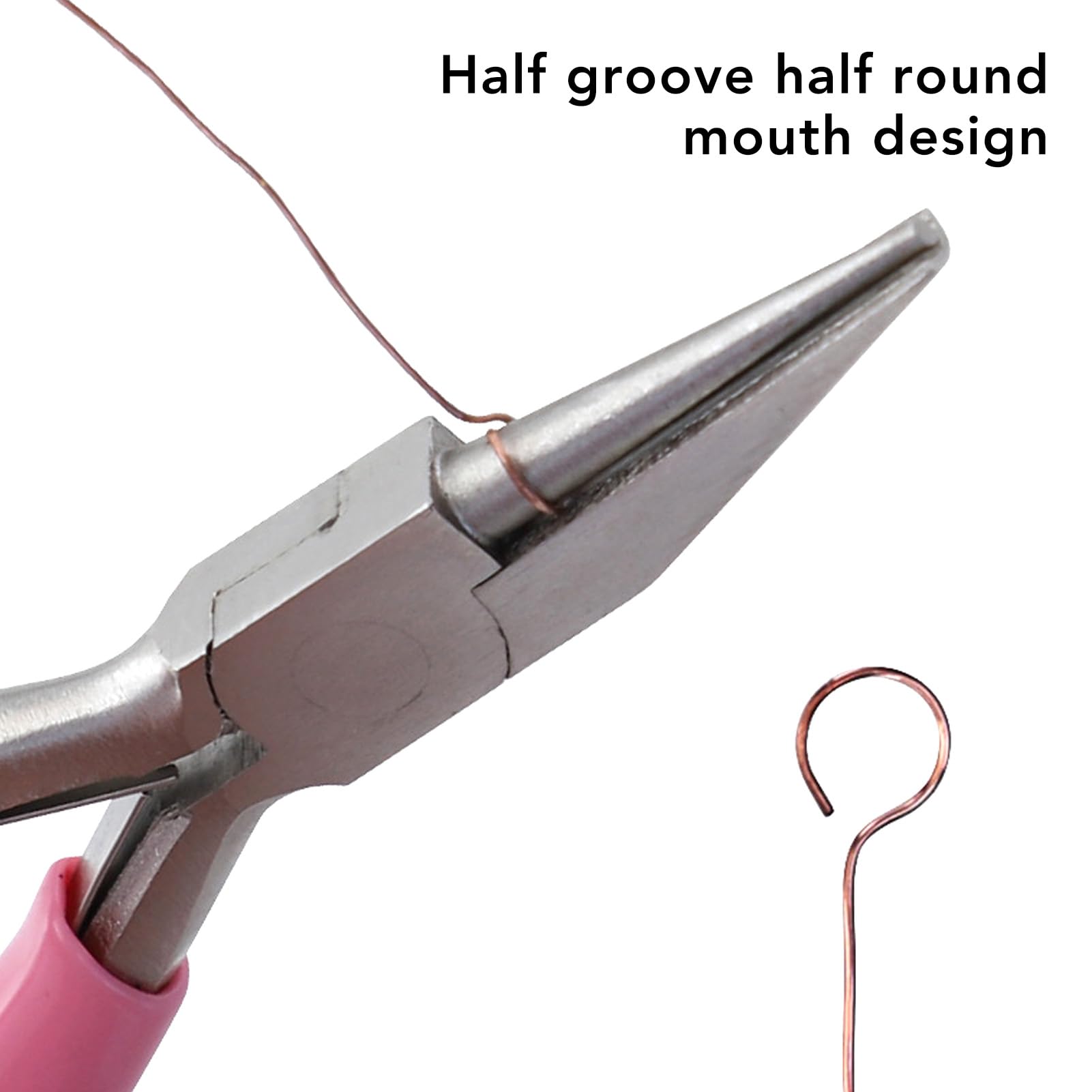 OVAQUIXI Jewellery Making Pliers, Carbon Steel, Half Round Half Groove, Wire Winding Tool, 12.7 cm - Image 4