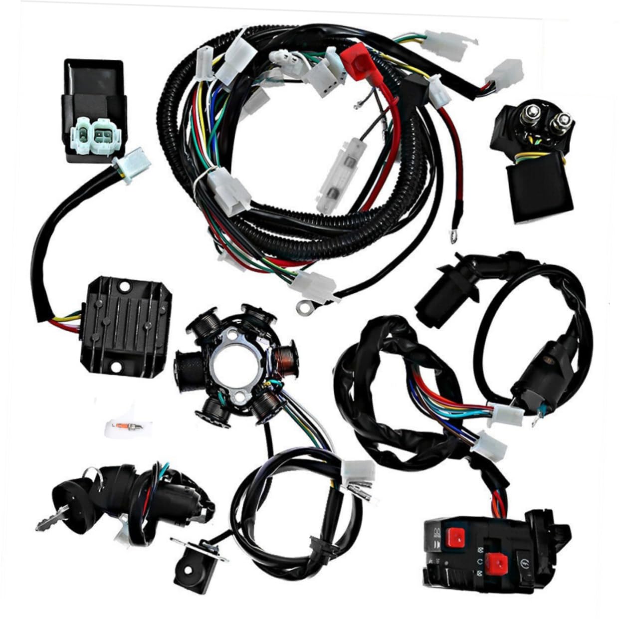 125cc Bobine Allumage Atv Avec Faisceau De Câblage De Démarrage Couleur Aléatoire Remplacement De Pour Performance Optimale