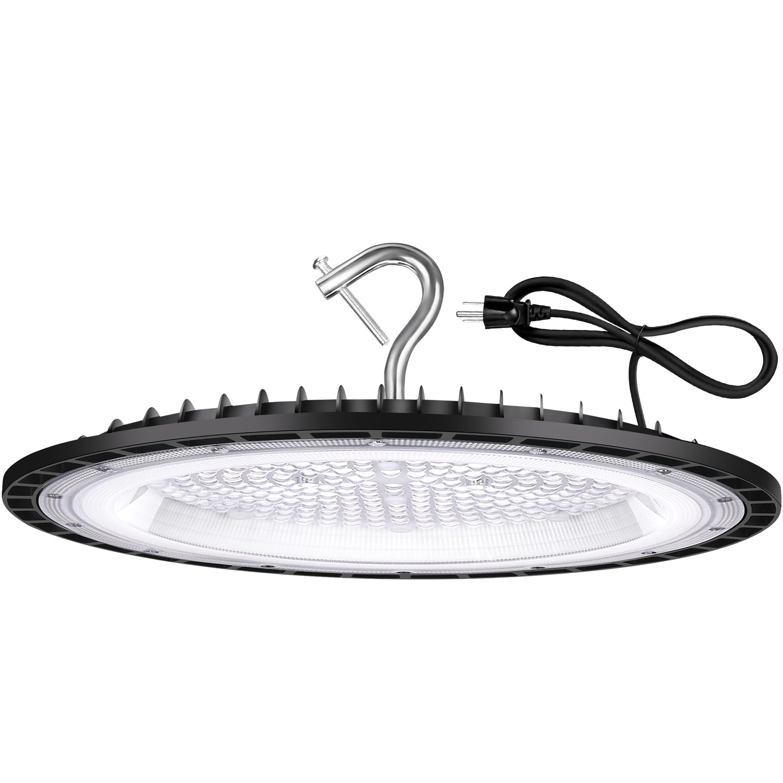 YANYCN 400W UFO Led High Bay Light Fixture,120v,5000K Daylight Commercial Shop Bay Lighting,61000LM,[1750W MH/HPS Equiv.] US Plug Area Lighting for Warehouse/Barn/Gym/Factory/Workshop/Garage