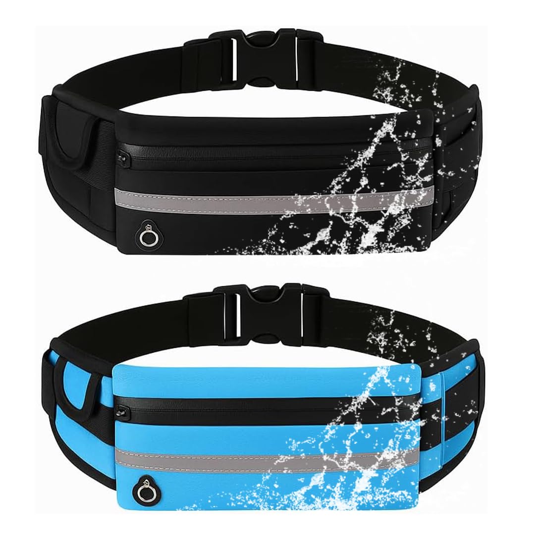 Marsupio Running Impermeabile 2 Pezzi, Cintura Elastica per Uomo e Donna, Escursioni e Fitness