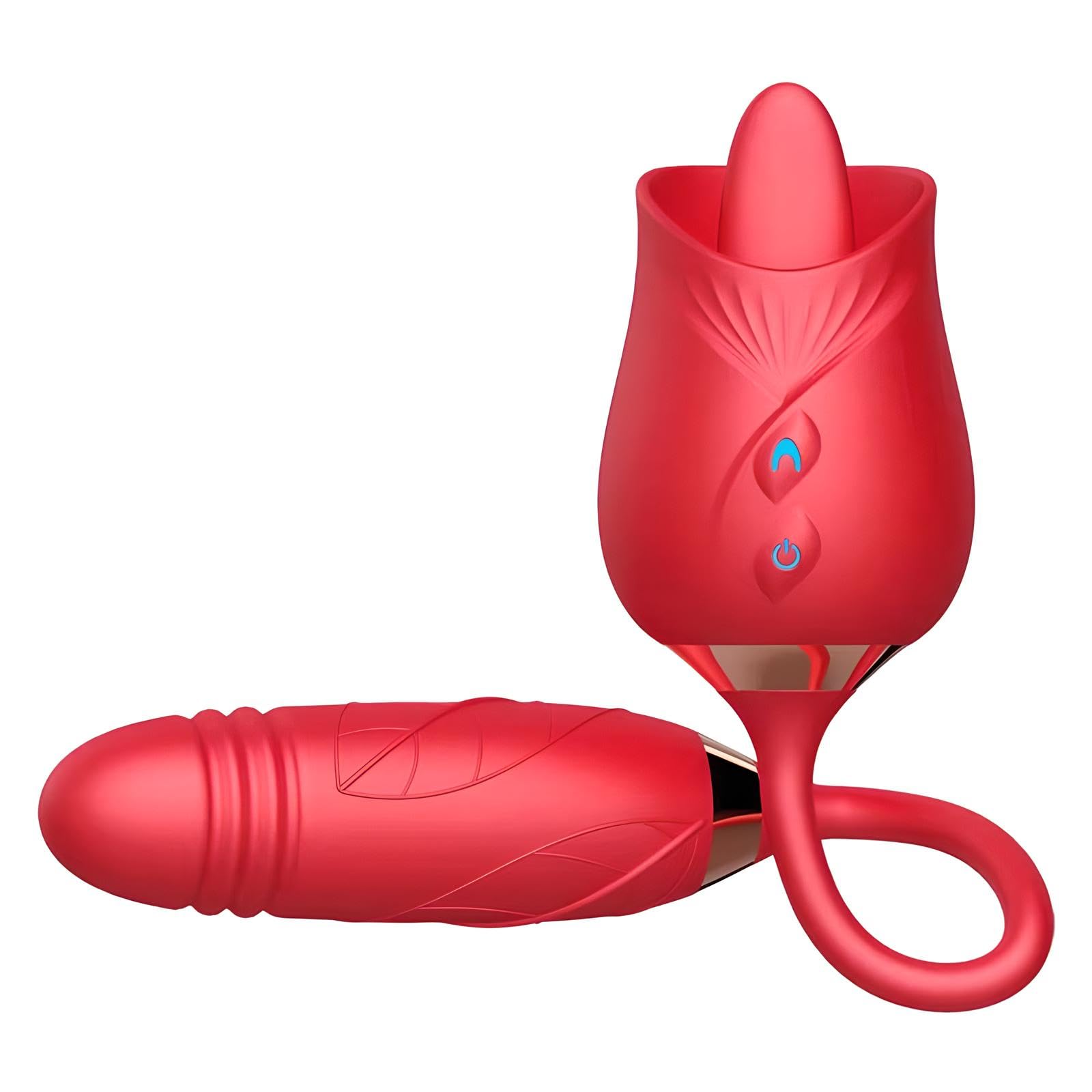 Rose Delight - Vibratore per esperienze sensoriali intense - 10 modalità di leccata e suzione, silicone medico, impermeabile
