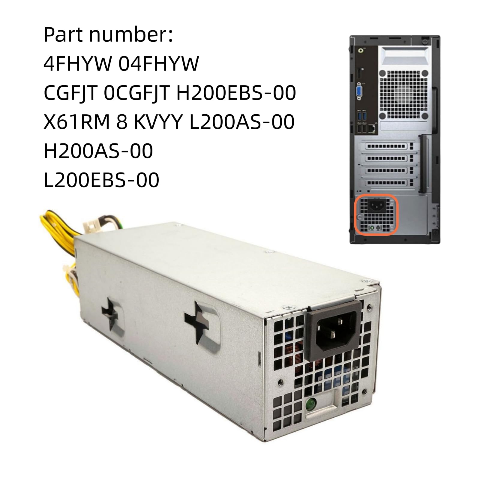 Ricambio Alimentatore Optiplex Alimentatore 200W H200EBS-00 Ricambio Per PC Desktop Optiplex 3060/5060 E Inspiron 3470 6 Pin 4 Pin Power Supply - Foto 5