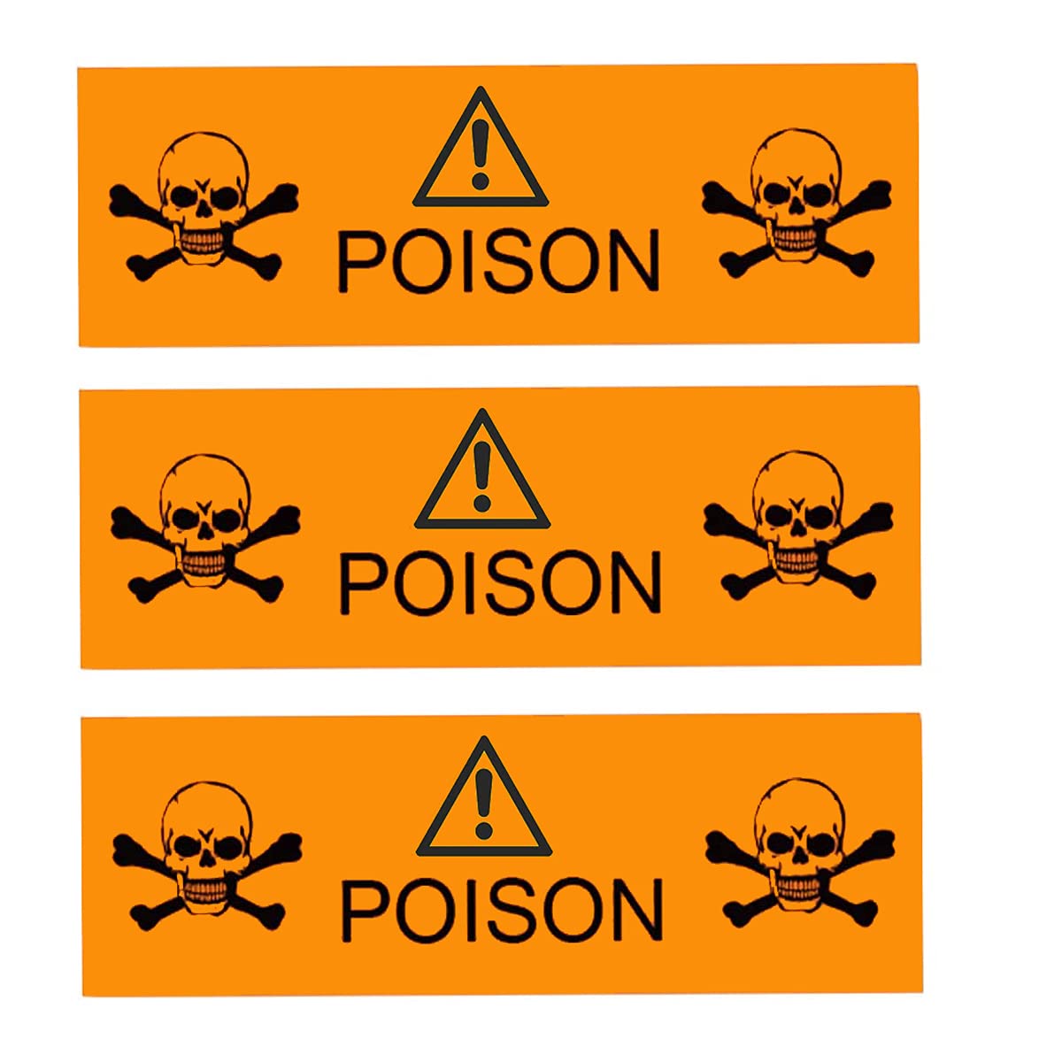 Buy Danger Poison Stickers Labels,0.5 x 1.5 Inches Fluorescent Orange