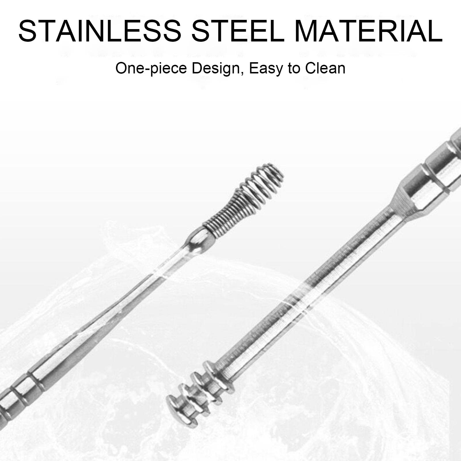 Retrait cérumen - Retrait cérumen Ear Pick,Outil Retrait Cire d'oreille en Acier Inoxydable, Ensemble 6 Outils prélèvement Cire d'oreille