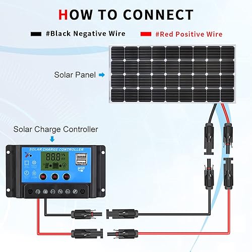 Miniatura 5 de ELECTOP Cable de extensión solar de 10 pies, cable de panel solar 10 AWG con conector hembra y macho resistente a la intemperie, kit de adaptador