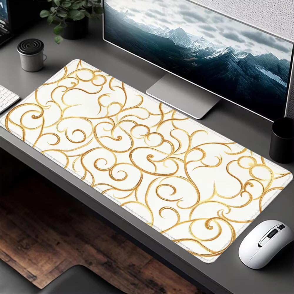 Pomarańczowa podkładka pod mysz XXL 1000 x 500 x 3 mm podkładka pod mysz dla graczy, podkładka pod mysz japońską, gumowa antypoślizgowa podstawa, duża rozszerzona ochrona biura do domu i biura Deco S