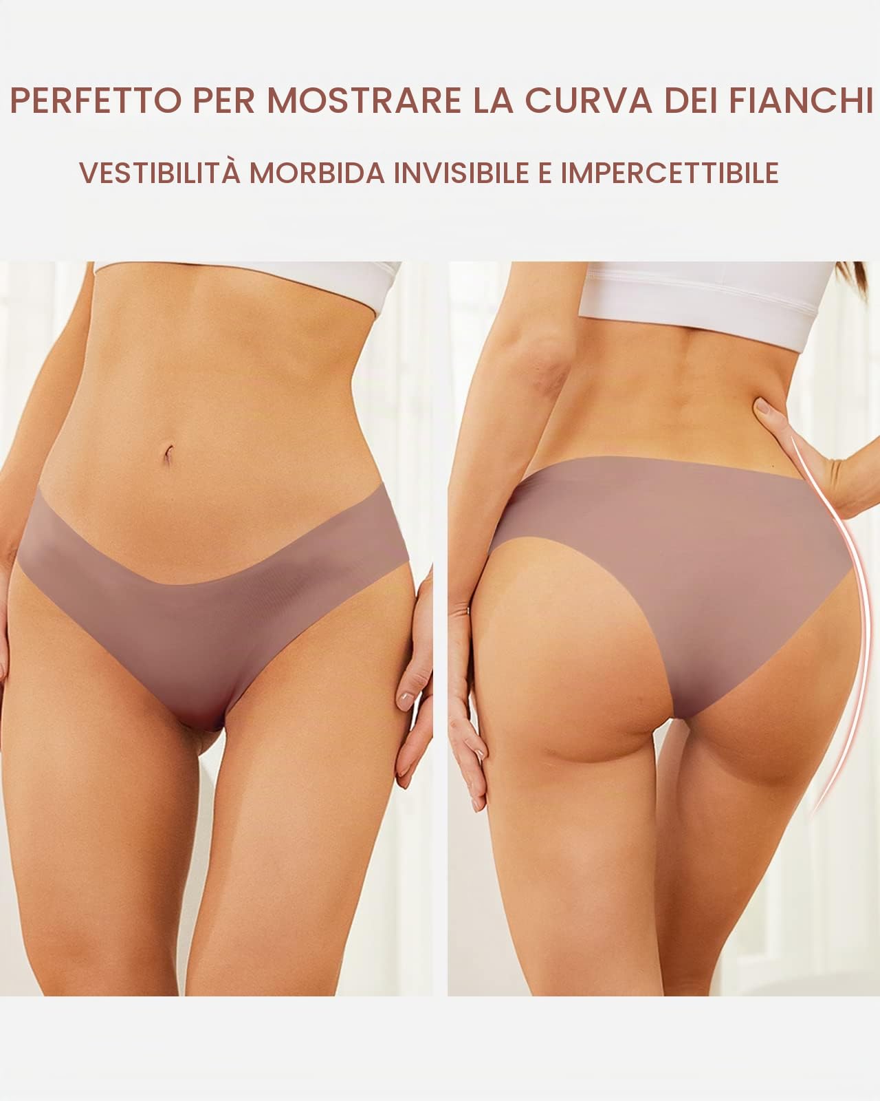 Adorel Mutande Senza Cuciture Intimo Slip Bikini Brasiliana Donna Pacco da 6