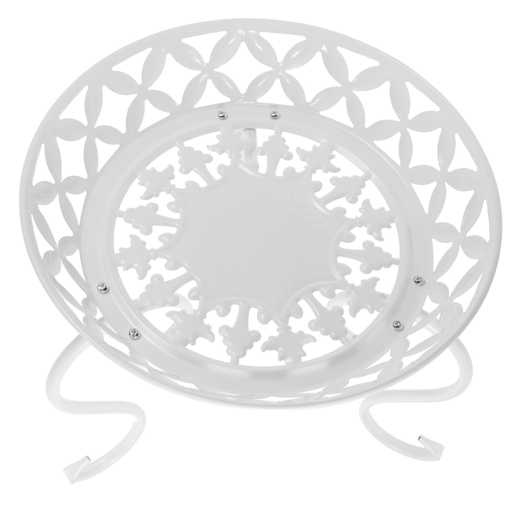 Mikikit Soporte de Hierro para Macetas Estilo Europeo, 1 Juego | Blanco, Uso en Cocina E Interior, Carga Alta, Decoración para Florero y Planta, Amantes de Flores