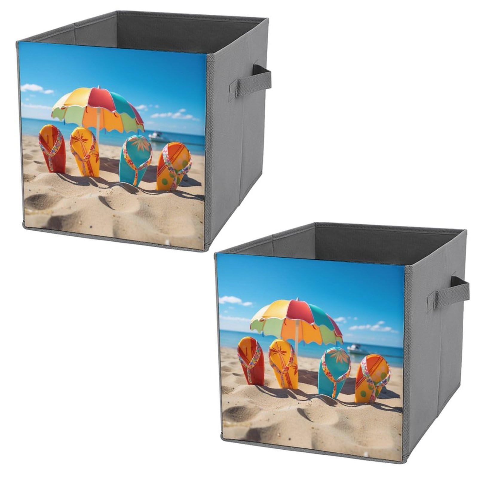Panier pliable ballons de plage colorés pour linge et livres