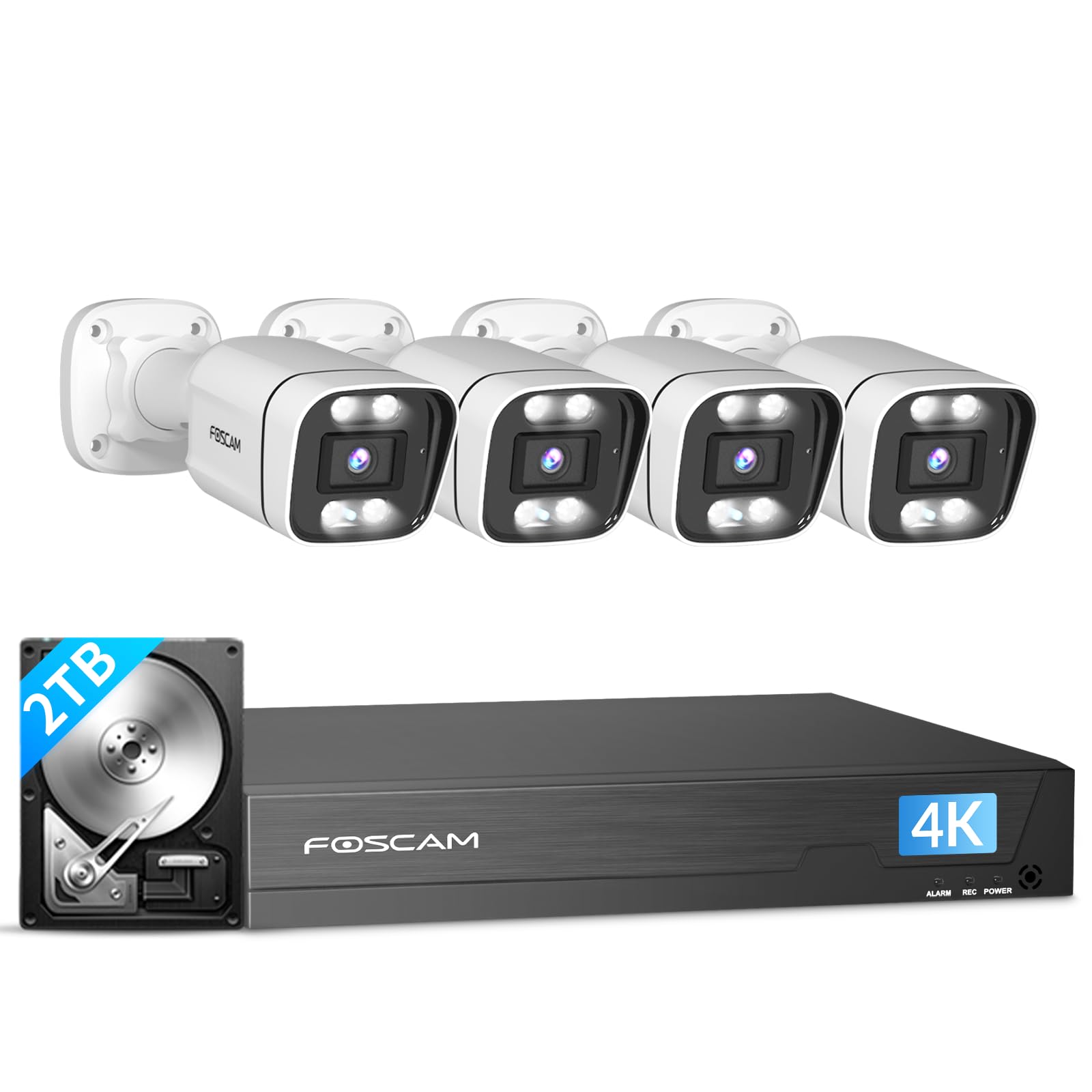 Foscam D8ET Telecamera PTZ 4K 8MP PoE Con Rilevamento Persone E Veicoli, IK10 Antivandalismo, Visione Notturna E Audio 2 Vie – Colore Nero