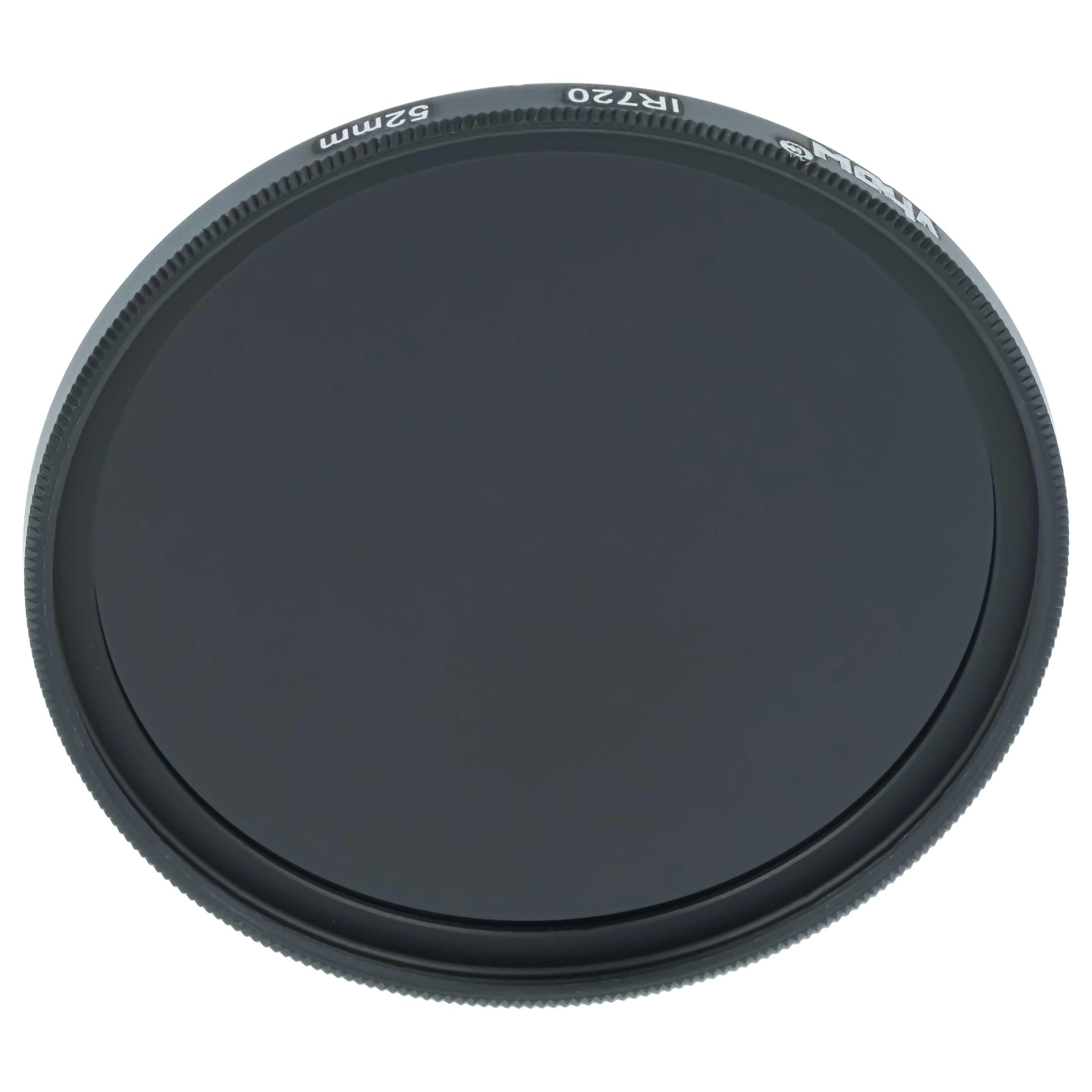 vhbw Universal Infrarot Filter 720nm für kompatibel mit Kamera Objektiven mit 52mm Filtergewinde - Zirkularer IR-Filter, Schwarz