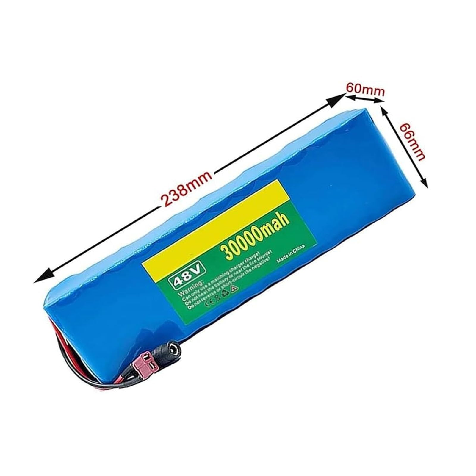 Batterie 48 V 30 Ah pour Trottinette Électrique, Batterie Au Lithium pour Vélo Électrique, Pack Batterie Au Lithium avec Chargeur, Batterie 48 V pour Trottinette, XT60 48V 30AH,XT60 Plug