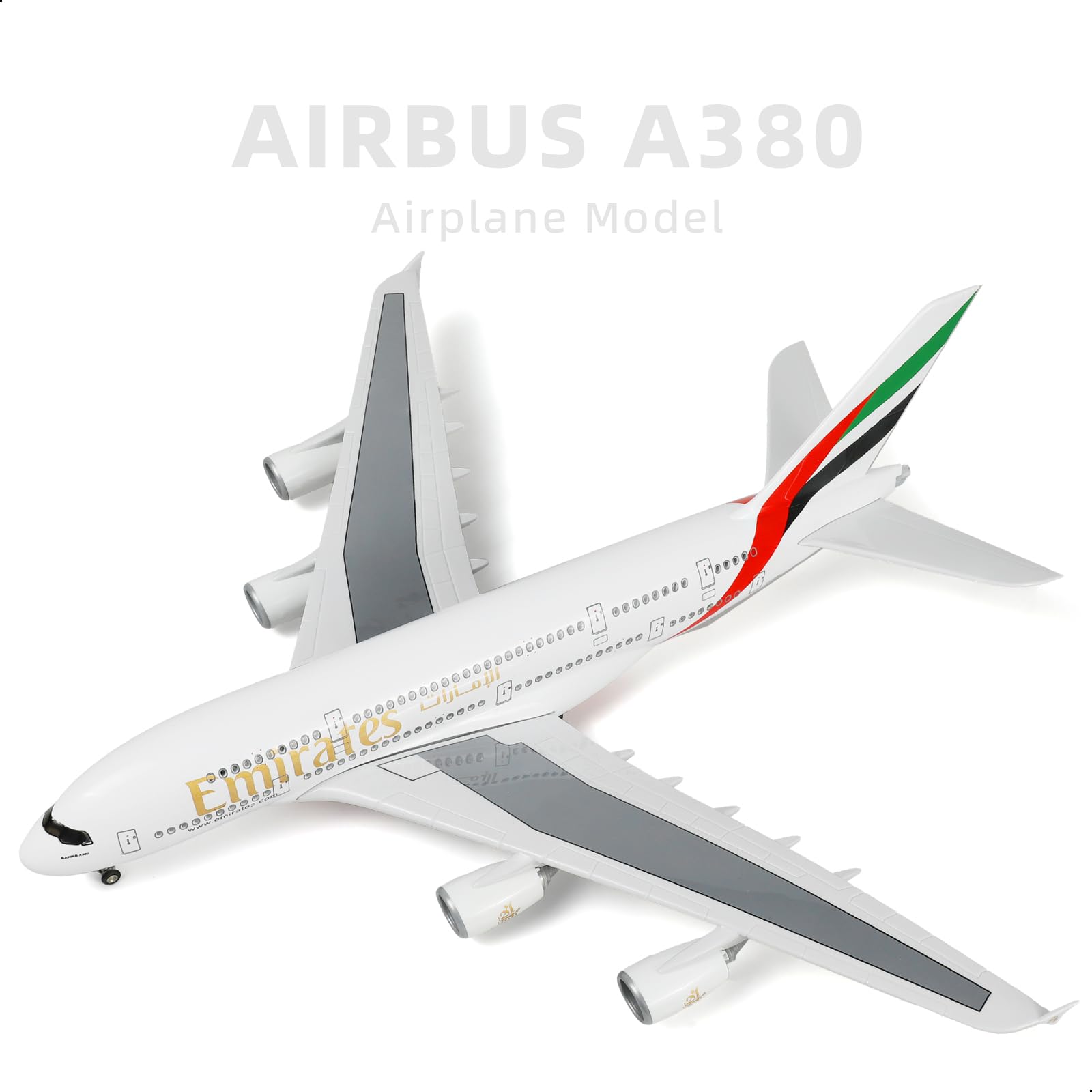 QIYUMOKE 1/160 Airbus A380 UAE/Emirates 18 inchs Large Model