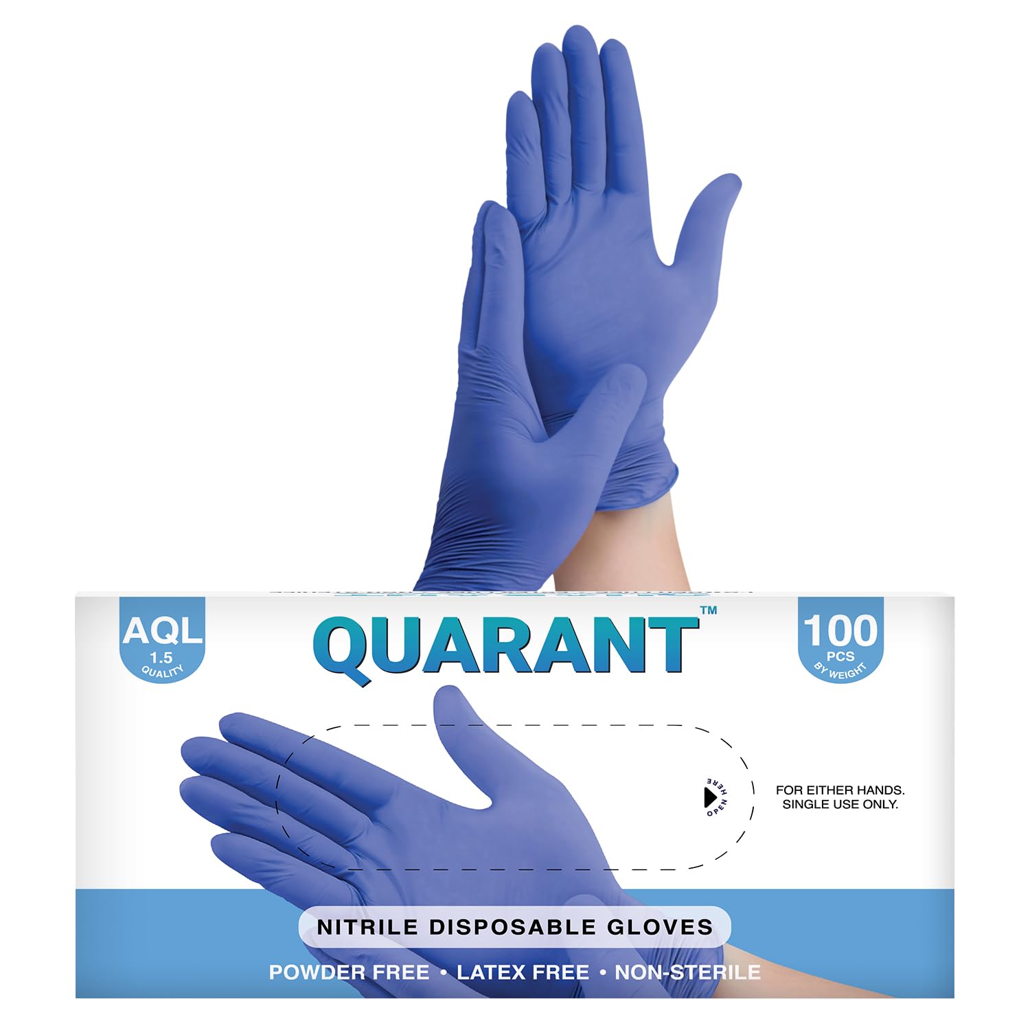 QUARANT Nitrile Disposable Hand Gloves (Medium, Blue, Pack of 100) Powder Free, Food Grade, Latex Free, Ideal for Protection, Cleaning & Handling-image-14