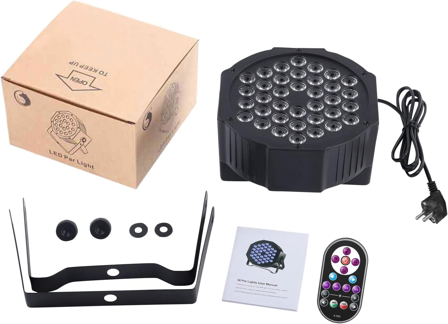 Luce Nera UV, 36 LED UV Par Luci del Palcoscenico DMX con Telecomando Faro UV Par LED per Feste,Bar, Palcoscenici, Natale, Halloween, Matrimoni (1 Pezzo)