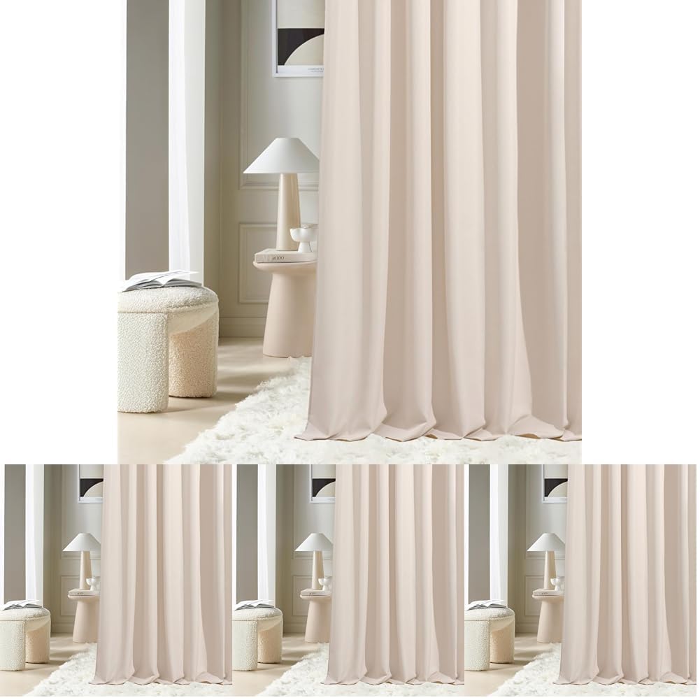 Rideau avec œillets Aura 140x250 cm crème claire pour salon et chambre