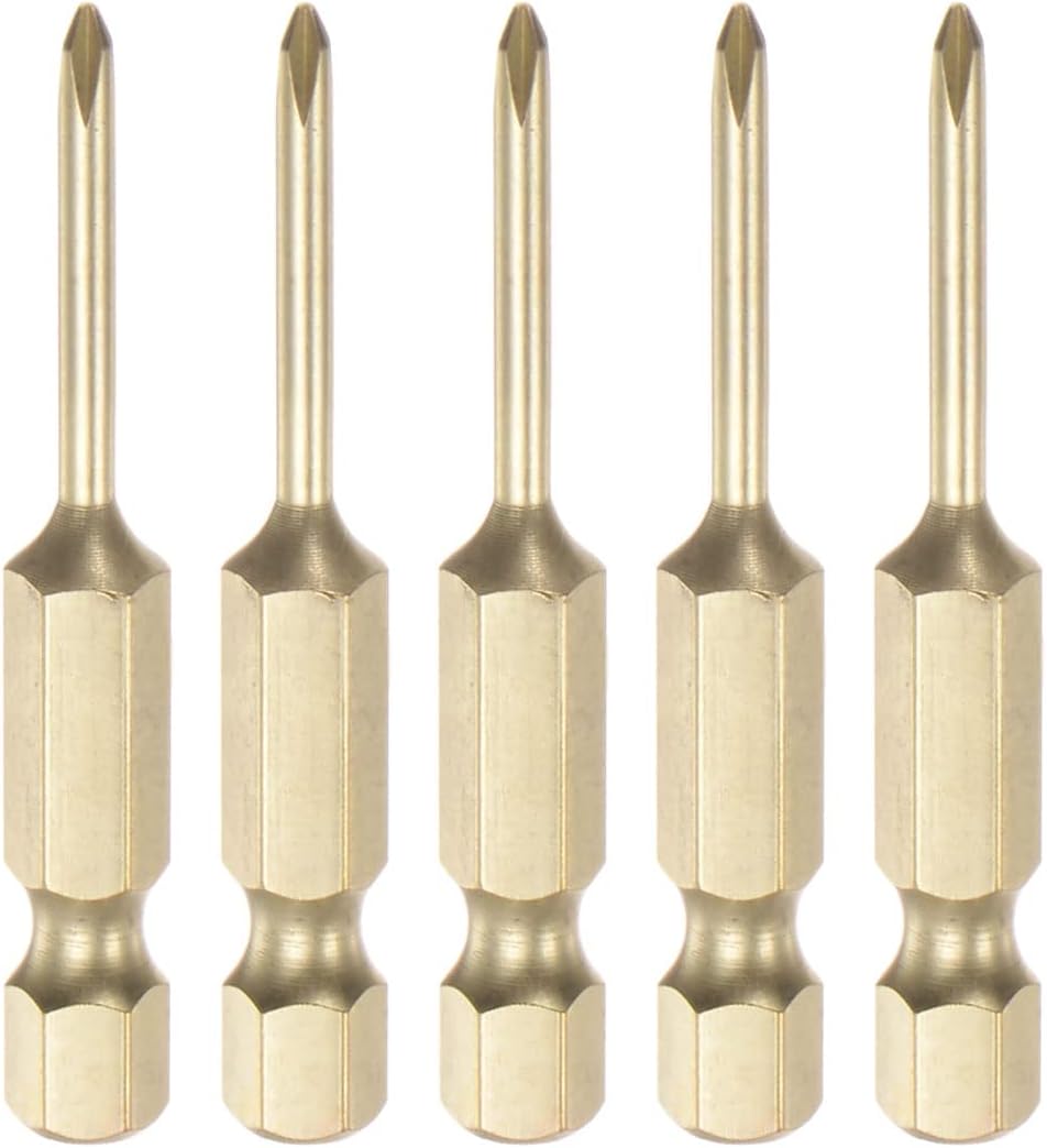 HARFINGTON 5pcs PH0 Phillips Head Screwdriver Drill Bit 3" Length 0.12" Dia 1/4 Inch Hex Shank S2 Steel Magnetic Cross Head for Power Tool