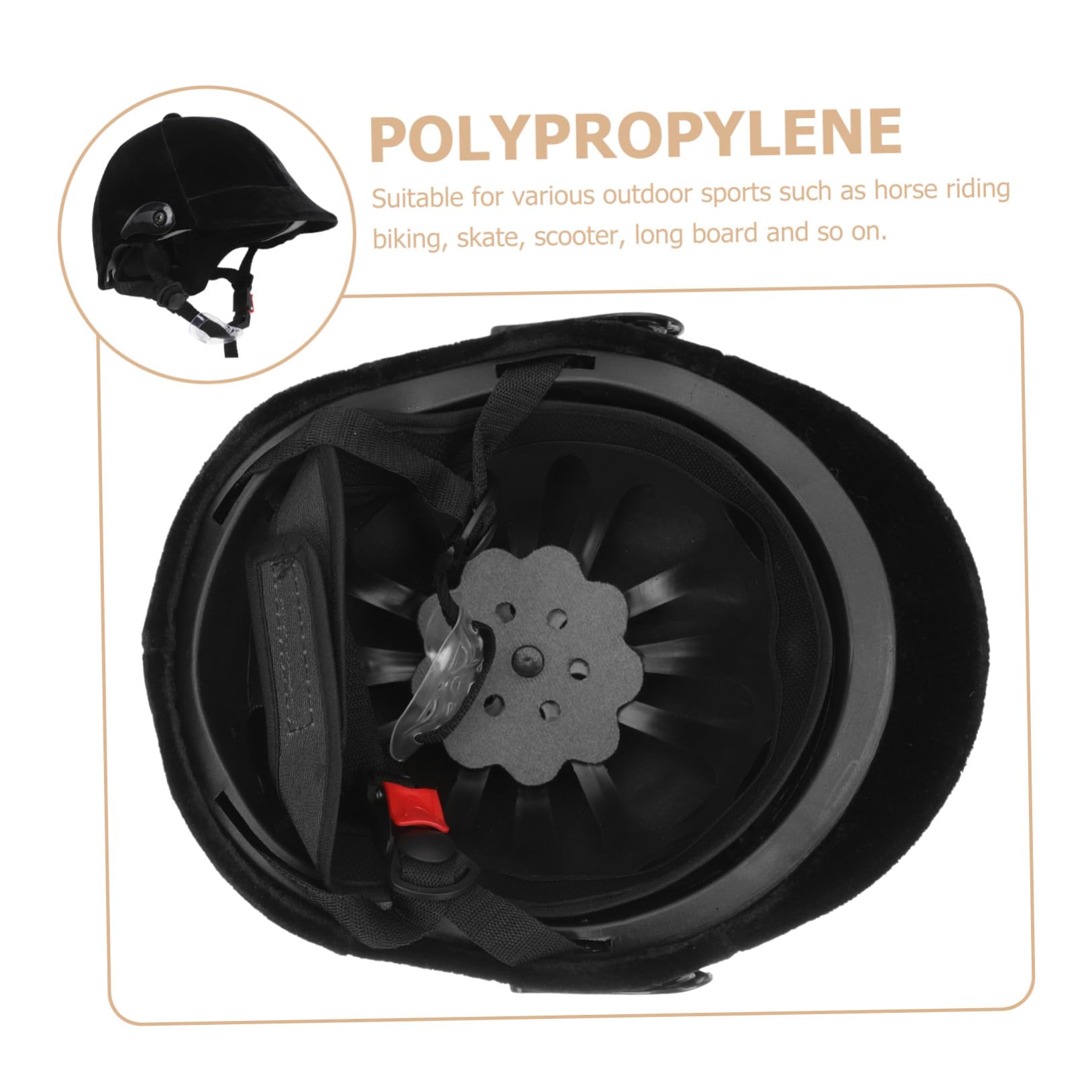 Casco de Equitación Infantil Negro 55-60cm de Polipropileno