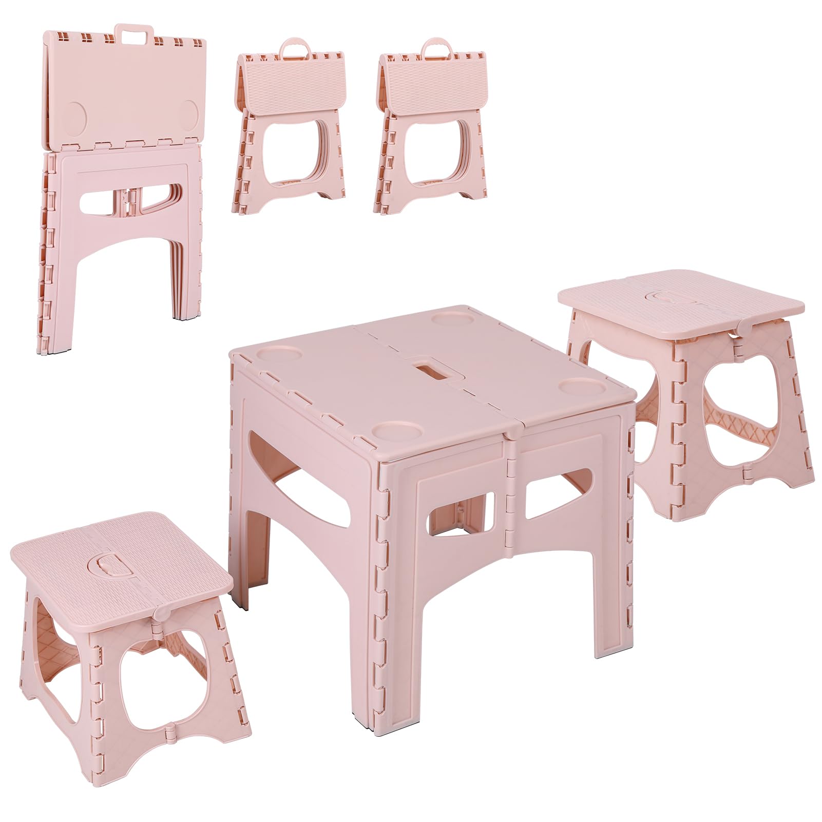 Table et 2 chaises Pliantes pour Enfant, Ensemble 3 pièces Maison et Jardin