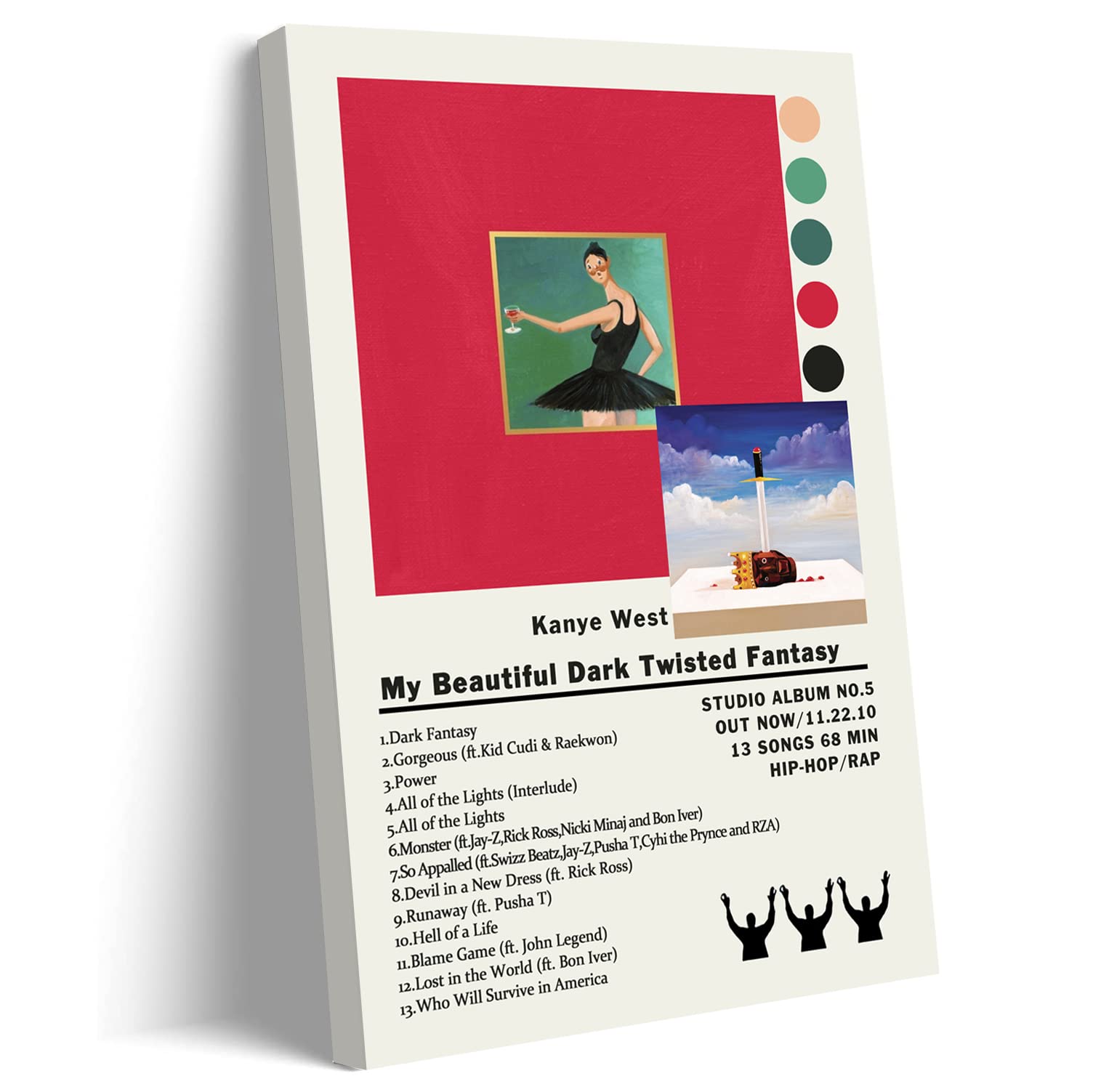 My Beautiful Dark Twisted Fantasy Art Poster Rap Music Album Cover Canvas Painting Unframed 12 X 18 inch