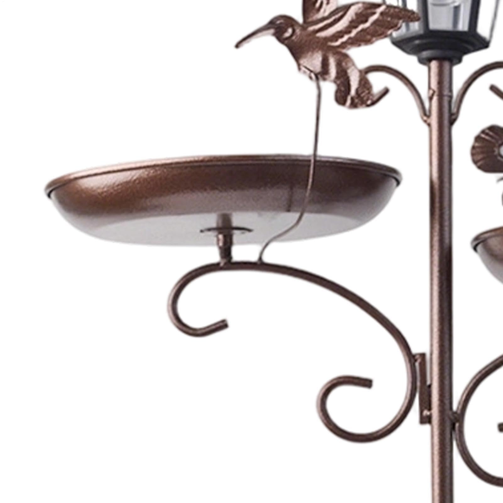 Vasca Per Uccelli Da Esterno Vassoio Abbeveratoio A Energia Solare Con Luce | Mangiatoia Multifunzione adatto a Giardino Balcone Patio Cortile Esterno Prato Terrazza