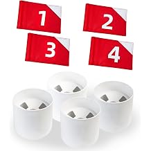 Crestgolf 4 Pcs Mini Golf Flags and 4PCS Golf Hole Cup for Putting Green for Yard Indoor Outdoor Hole Backyard Garden Practice, Ideal for Backyard Practice Putting Green