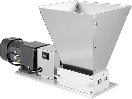 Gbonklong Molino de grano eléctrico, molinillo de cebada de rodillo de acero inoxidable, trituradora de malta, 110 V (enchufe de EE. UU.) 60 W, 75