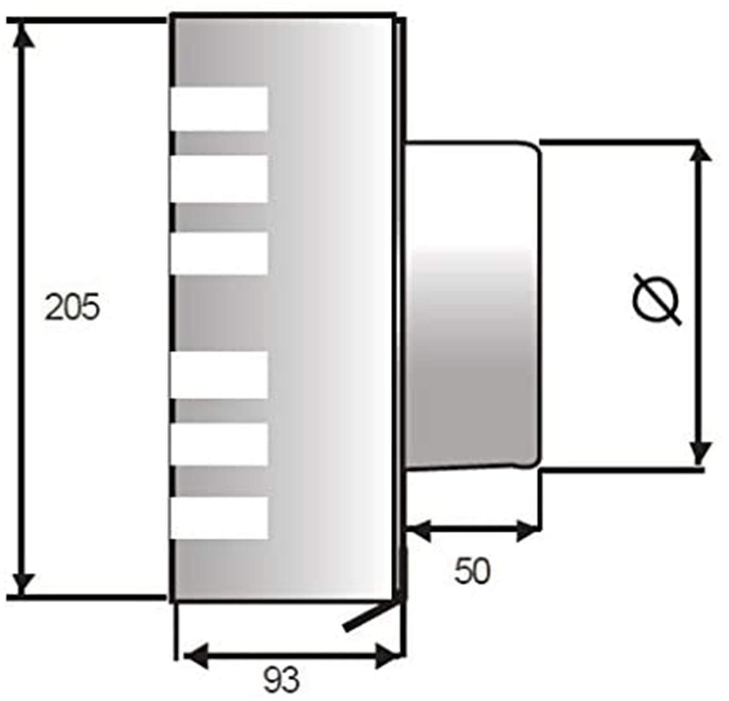 Grille d'évacuation design avec clapet anti-retour isolé en acier inoxydable 304 - V2A brossé (DN 150/150 mm)