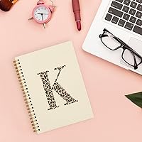 Vista 24 de Bnwepo Initial Leopard Letter T Notebook Journal, Preppy Bow Monogrammed Monogram Gifts for Women, Monogram Notebook Journal, Personalized Notebook