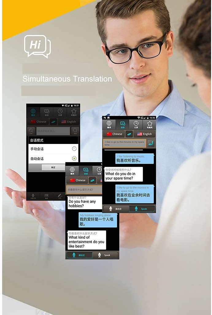 K1 2.0 Inch Screen Voice Translator Smart Business Travel AI Translation Machine 512MB+4GB 45 Languages Translator,Black