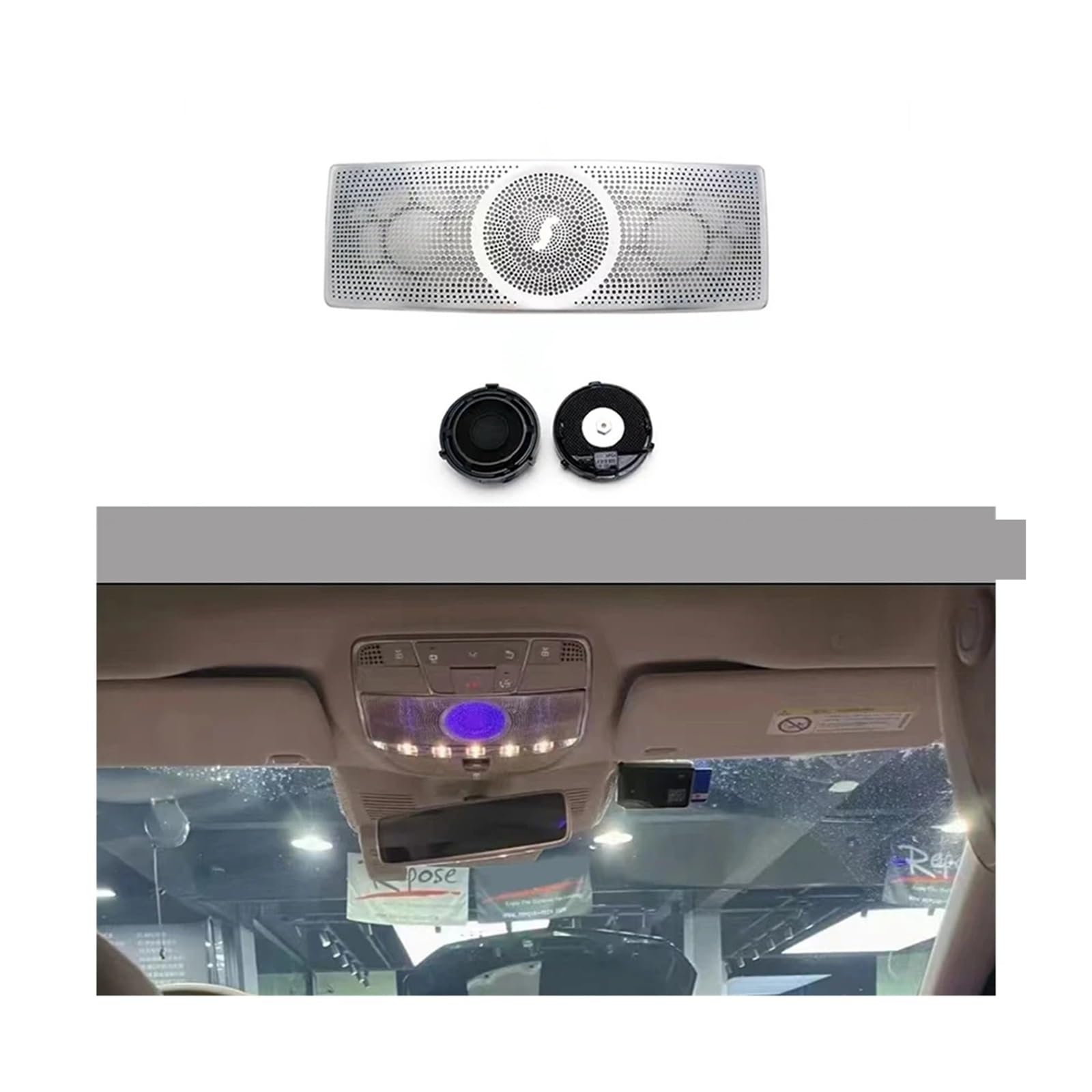 64 Color Colorful Luminous Glasses Case Compatible with Mercedes Benz S-Class W222 2014 2015 2016-2020 Reading Lamp Atmosphere Light