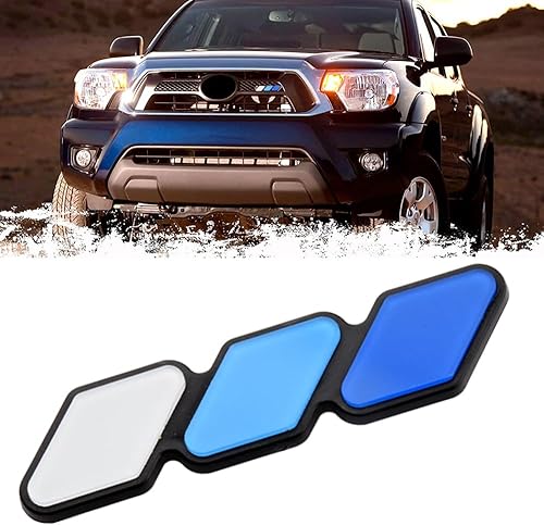 XMUINT - Emblema de rejilla a rayas de 3 colores, etiqueta para camión compatible con Toyota Tacoma 4Runner Tundra Sequoia Rav4 Highlander,