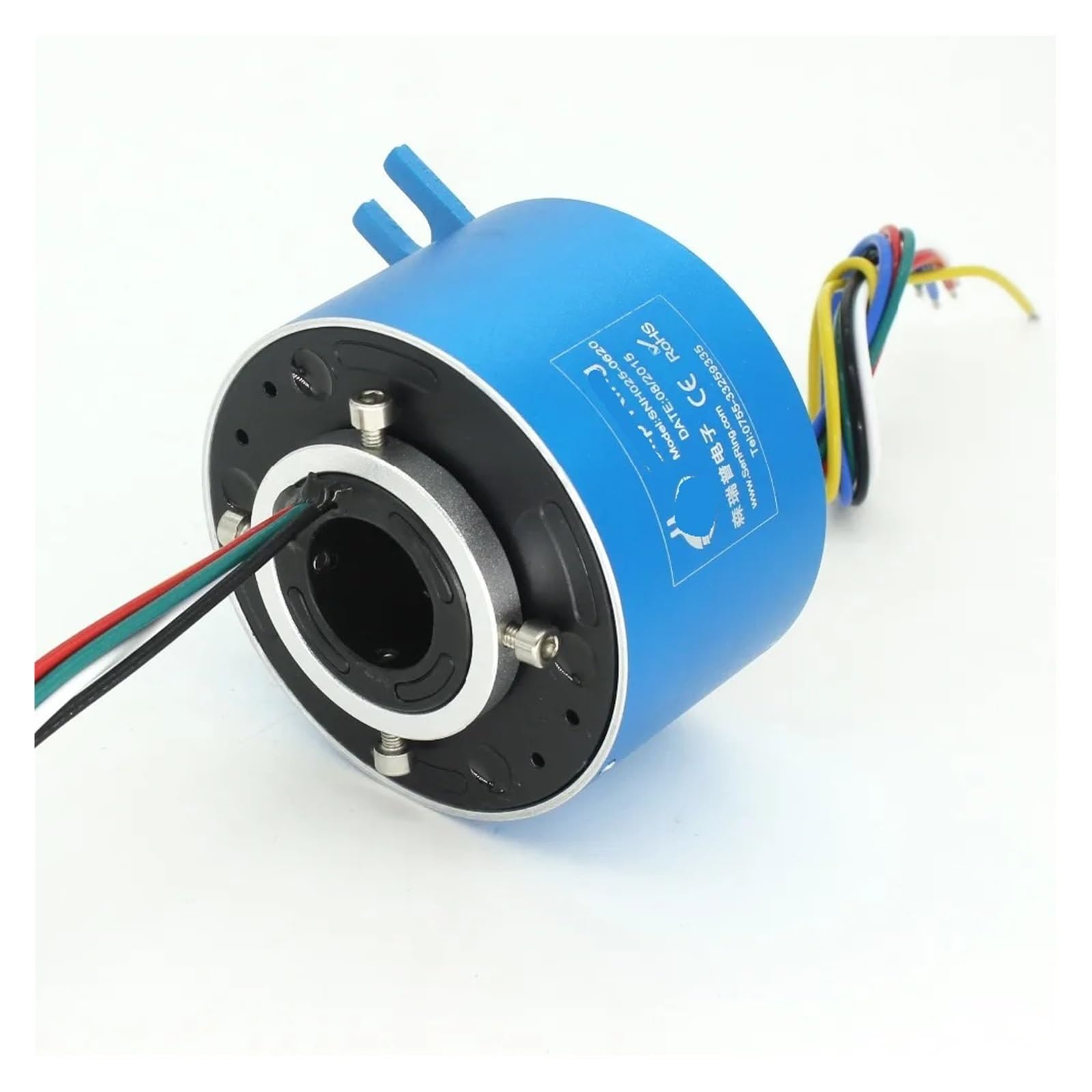 Bague collectrice 6 circuits 20A : fin des fils emmêlés sur axe traversant 25,4mm