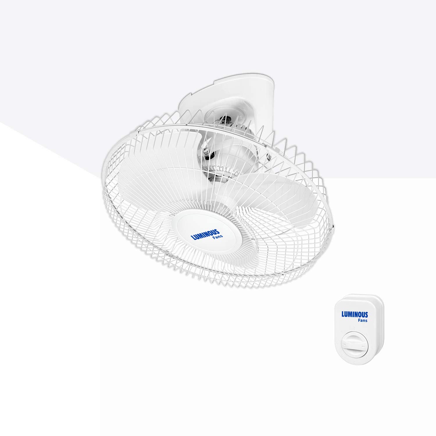 RR Signature 360 Cabin 400mm Wall Fan for Home and Office with Regulator, Thermal Overload Protection and Aerodynamic PP Blades (White)