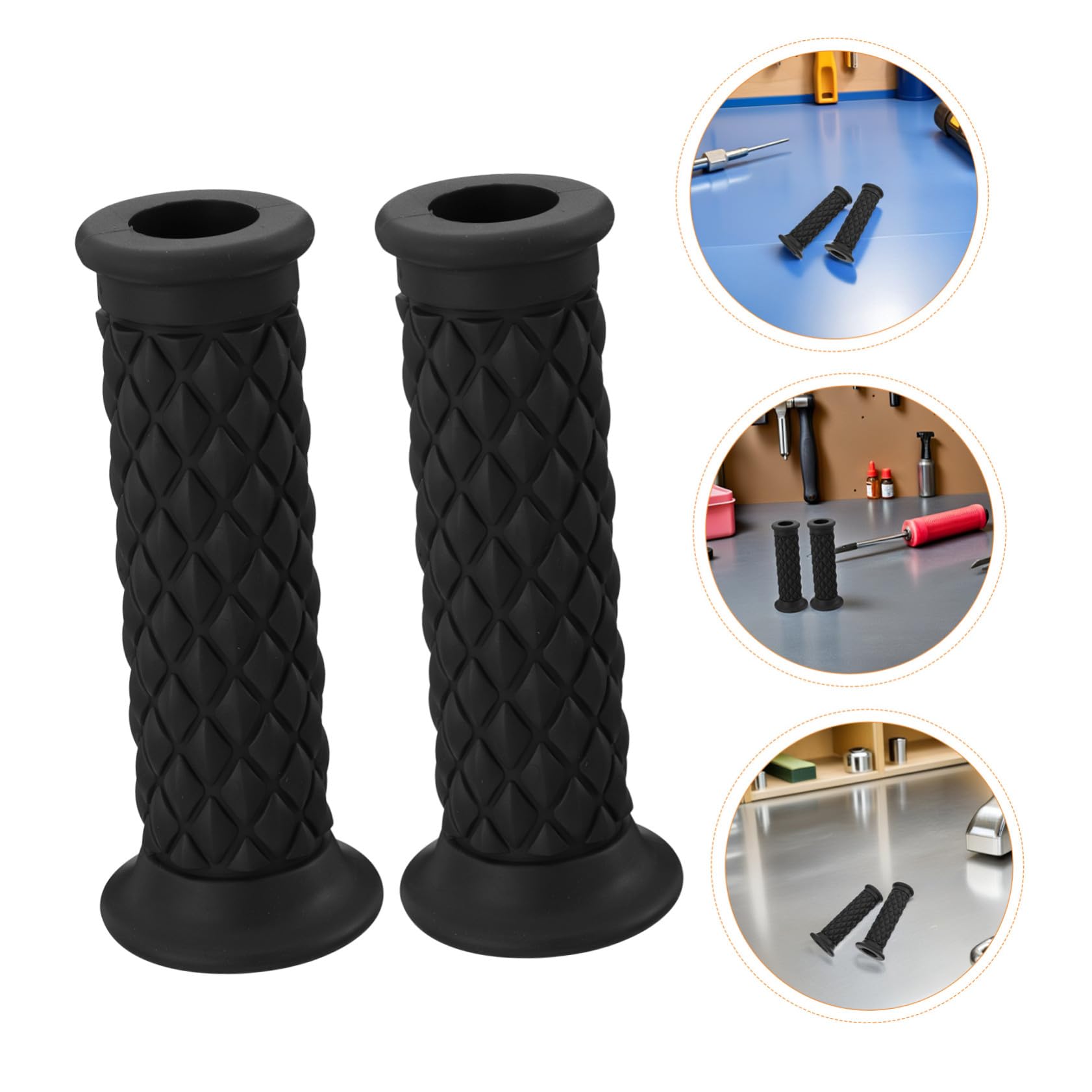 Mikinona 4 Paires Grips de vélo de saleté accessoires de vélo de saleté poignées universelles du guidon poignée en caoutchouc Black