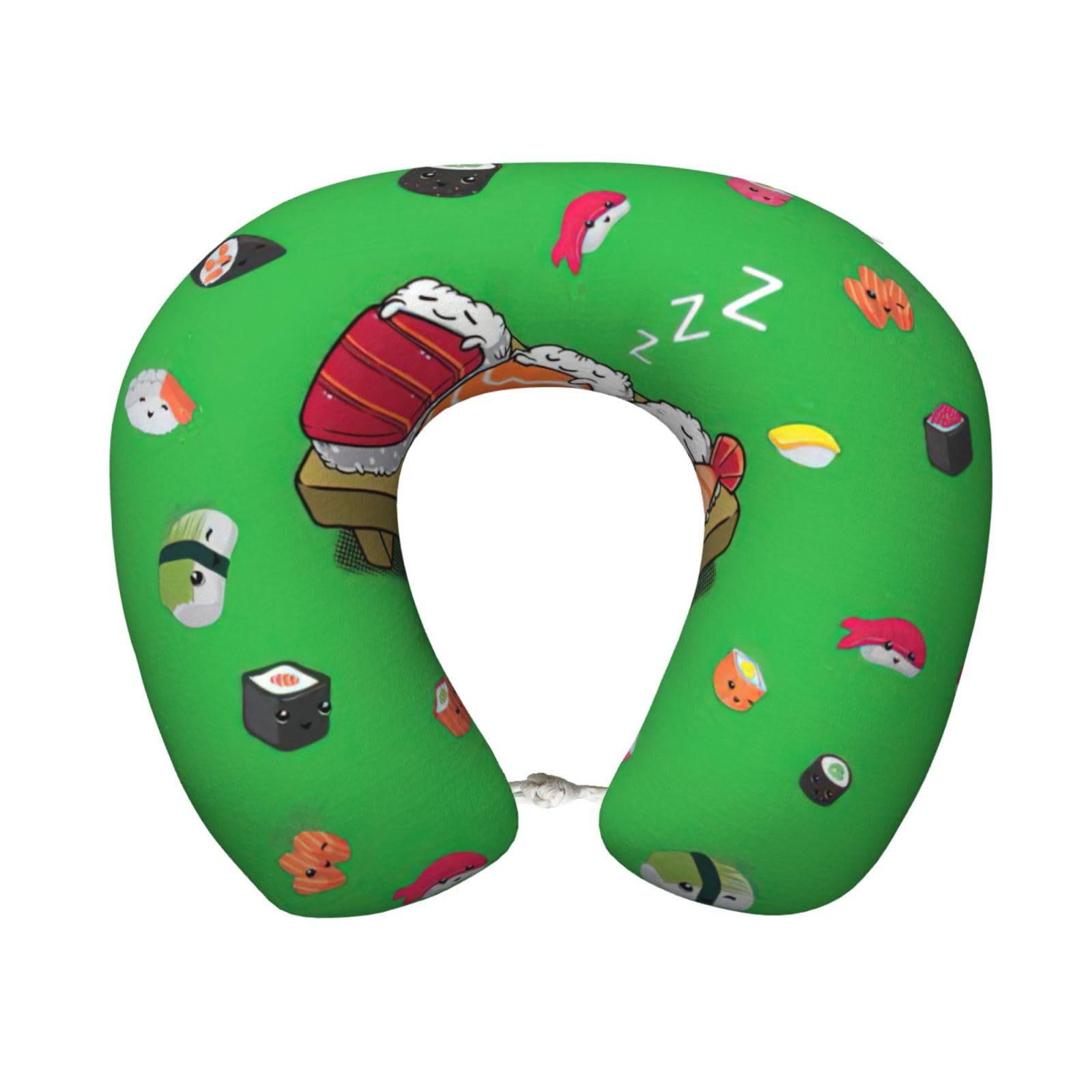 yagDAA Sleeping Sushi Print U-Shape Travel Neck Pillows Memory Foam Neck Pillow For Airplane Car Office Sleeping Rest