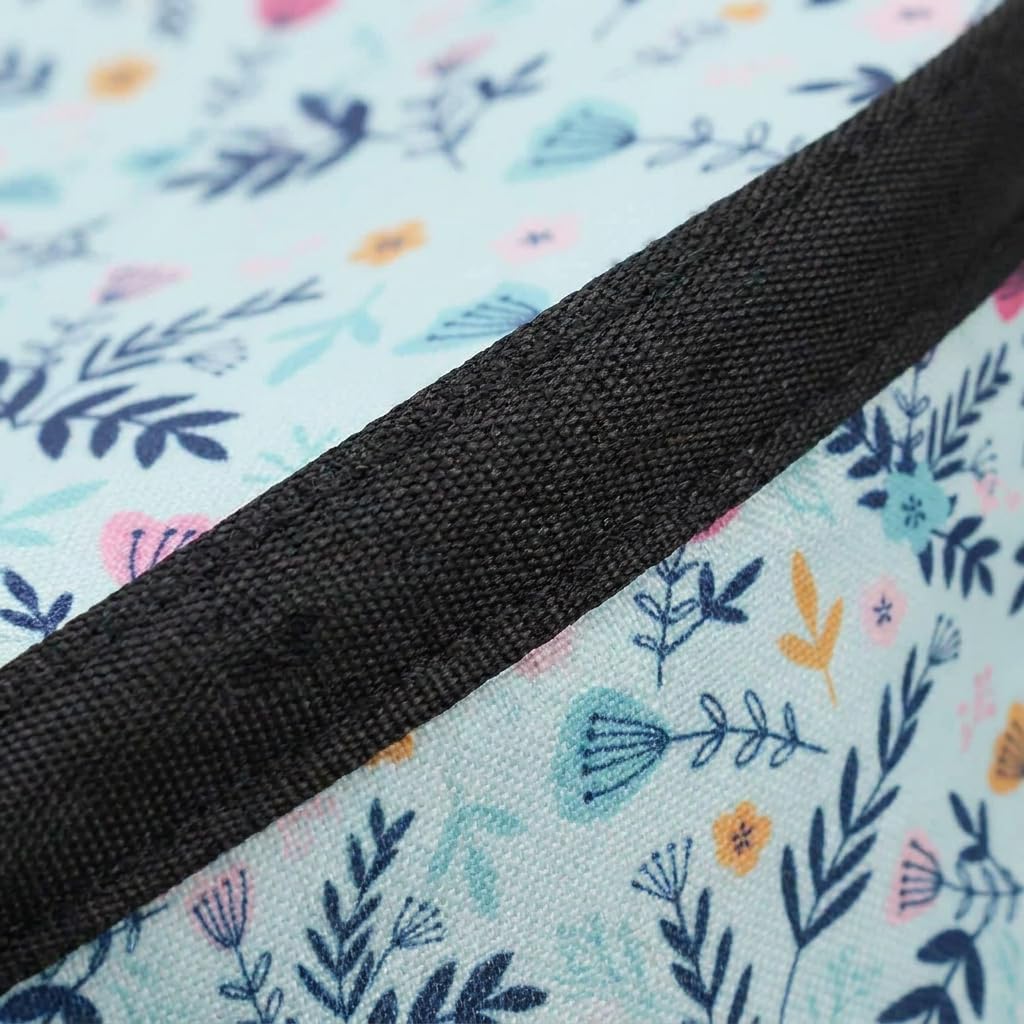 FRANK FLECHTWAREN Laubsammler Floral, 100% Polyester, Ø 45 x 45 cm 80 Liter, 3 Tragegriffe Reißverschluss faltbar, Gartenabfälle