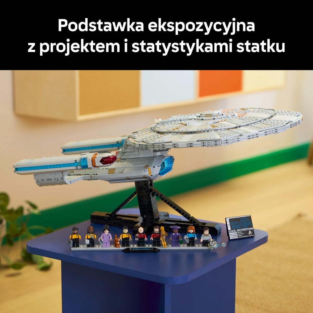 LEGO Icons Star Trek: U.S.S. Enterprise NCC-1701-D 10356 | Duży model statku kosmicznego, zestaw dla dorosłych, prezent dla fana sci-fi, dekoracja z klocków, 3600 elementów