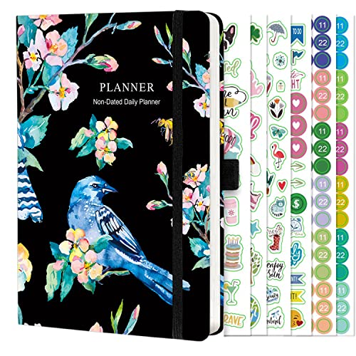 NectaRoy Agenda Quotidien, A5 Agenda Planner Organisateur, Agenda et Calendrier Quotidien pour Atteindre vos Objectifs, Non Daté, Dure 6 Mois, 6,1" x 8,3" Cover