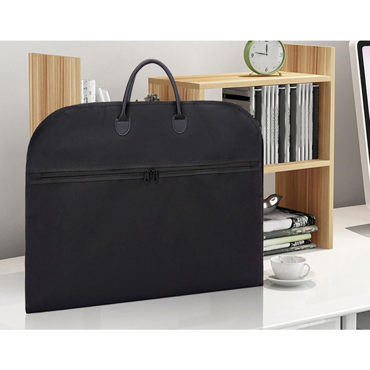 Borsa Copri Vestiti Passaggio Appendini Nero Porta Abiti da Viaggio Pieghevole Oxford per Viaggi e Business