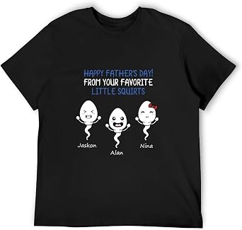 Custom Dad T-Shirt with Kid Names Funny Gifts for Papa