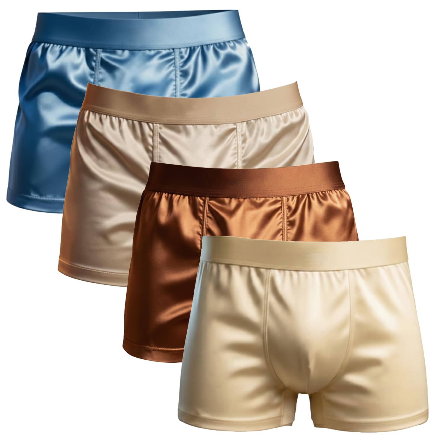 Silk Boxers for Men Ice Silk Underwear Mulberry Boxer Briefs Moisture Wicking Breathable