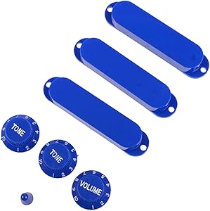 Amazon.co.jp_ エレクトリックギター用のシングルコイルピックアップカバーコントロールノブチップ, 青い _ 楽器・音響機器