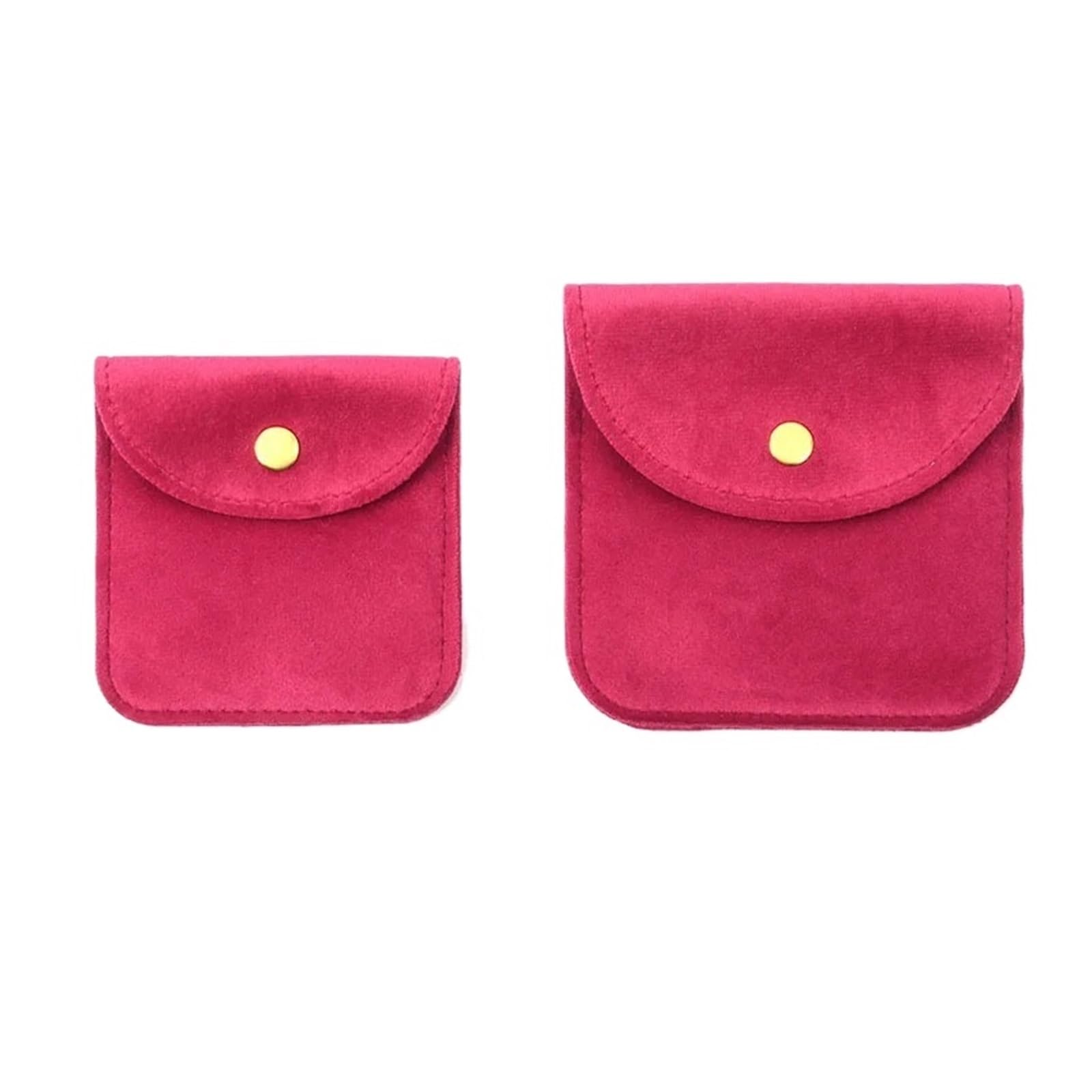LXLAEOANG Velvet Jewellery Pouches Snap Button Jewellery Pouch Fillet Velvet Bag Envelope Jewelry Necklace Bracelet Storage(Red-10x10cm)