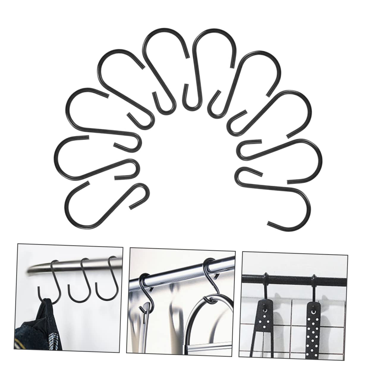 Cabilock - Lot De 10 Crochets En S En Zinc Robuste - 4x2.1x0.25 Cm - Pour Rangement Cuisine, Vestiaire, Porte