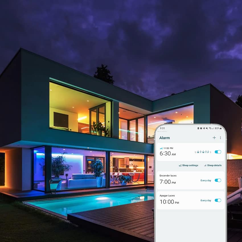 Strisce LED intelligenti 7,5 m, strisce led compatibili Alexa, luci led smart 24 W, strisce led wifi, strisce led RGB con telecomando e controllo vocale