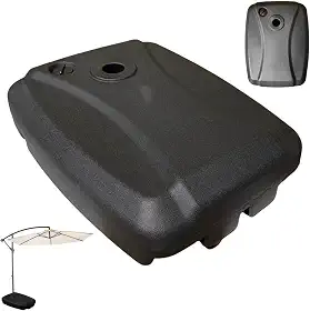 Base Plástica Grande 55L Para Ombrelone Lateral Areia ou Água Preta - AMZ