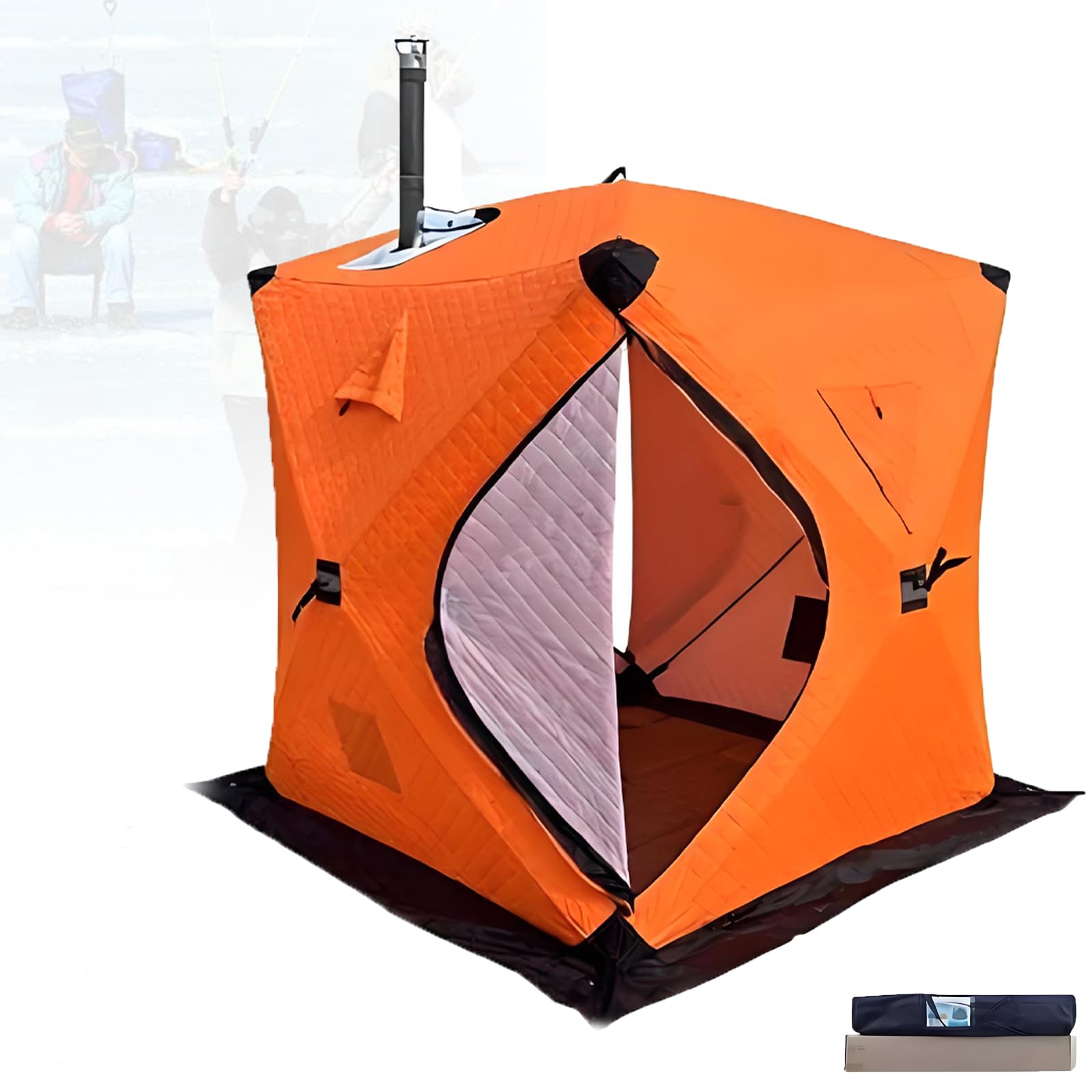 Tenda Termica Invernale per Pesca Sul Ghiaccio – Struttura Spessa Orange