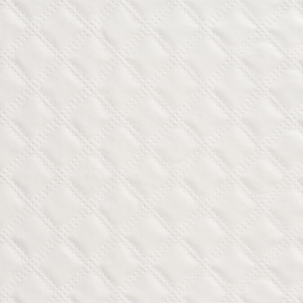 G355 White Matte Diamonds Upholstery Faux Leather by The Yard- Closeout
